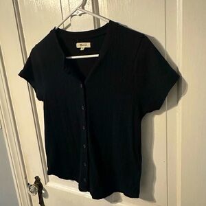 Small black madewell button up sweater t-shirt
